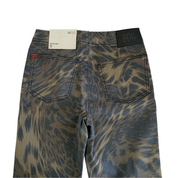 Urban Outfitters BDG Brown Multi Animal Print High Waist Ankle Zip Skinny Jeans - Picture 6 of 8
